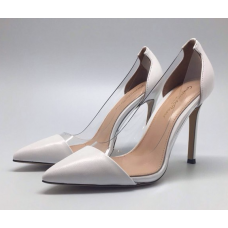 Женские летние кожаные туфли Gianvito Rossi Plexi белые