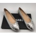 Эксклюзивная брендовая модель Женские кожаные  брендовые  балетки Chanel Cruise серебристые