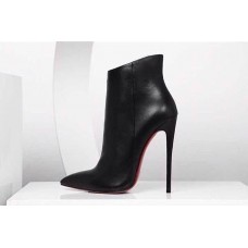 Женские осенние кожаные ботильоны Christian Louboutin Pigalle черные