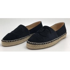 Женские замшевые  эспадрильи Chanel черные