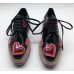 Эксклюзивная брендовая модель Женские осенние кожаные с лаком ботинки Prada черные с сердцами