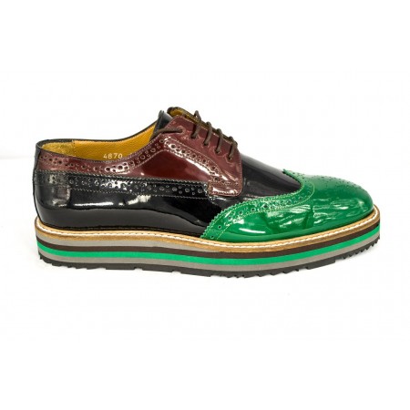 Эксклюзивная брендовая модель Осенние ботинки Prada Black/Brown/Green