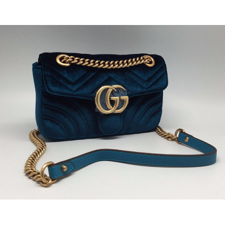 Эксклюзивная брендовая модель Женская бархатная сумка Gucci синий