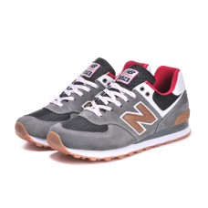 Мужские кроссовки New Balance 574 Grey/Brown/Red