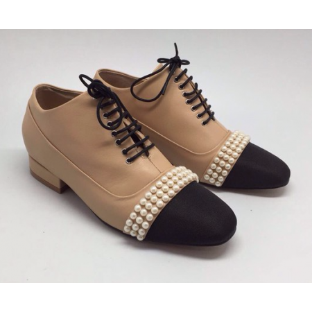 Эксклюзивная брендовая модель Женские брендовые кожаные ботинки Chanel с жемчугом