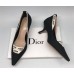 Эксклюзивная брендовая модель Женские туфли Christian Dior черные на низком каблуке текстиль