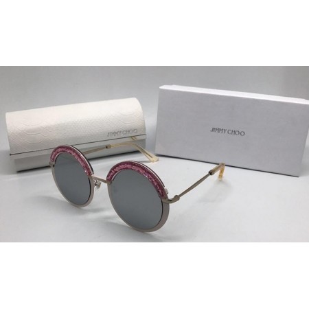 Эксклюзивная брендовая модель Женские солнцезащитные очки Jimmy Choo со стразами бордовые