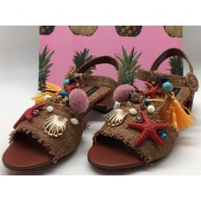 Босоножки Dolce&Gabbana плетеные с декором