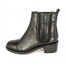 Женские осенние брендовые кожаные полусапоги Chanel Cruise Black