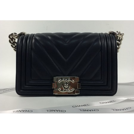 Эксклюзивная брендовая модель Женская сумка Chanel BlackSilver 20 cm