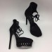 Эксклюзивная брендовая модель Женские замшевые туфли на платформе и высоком каблуке Casadei черные
