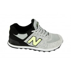 Женские летние кроссовки New Balance 574 Black/Grey/Yellow