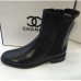 Эксклюзивная брендовая модель Женские осенние брендовые кожаные сапоги Chanel Black
