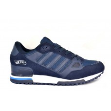 Мужские кожаные кроссовки ADIDAS ZX750 Dark Blue/White/Sky