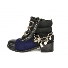 Женские ботинки Chanel High Black/Blue