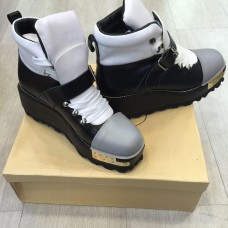 Женские ботинки Prada BlackWhite Gold