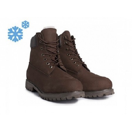 Эксклюзивная брендовая модель Зимние ботинки Timberland Classic Dark Brown Winter с мехом