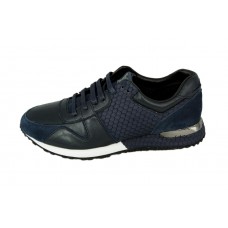Мужские брендовые кожаные кроссовки Louis Vuitton Run Away Sneakers Blue