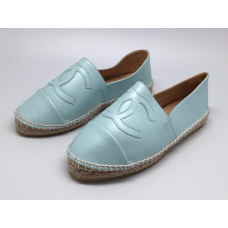 Женские брендовые кожаные эспадрильи Chanel Cruise Blue