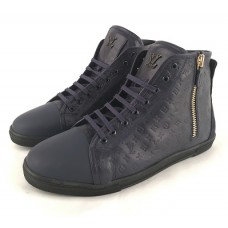Мужские высокие брендовые кроссовки Louis Vuitton Montaigne Sneakers Blue