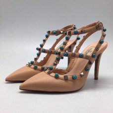 Женские бежевые летние туфли Valentino Garavani Rockstud