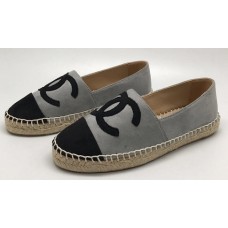 Женские замшевые  эспадрильи Chanel серые