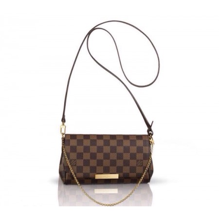 Эксклюзивная брендовая модель Женская брендовая сумка (клатч) Louis Vuitton Damier Favorite PM Broun
