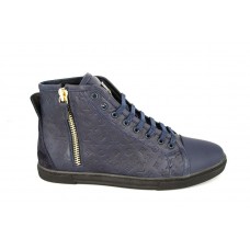 Мужские высокие брендовые кроссовки Louis Vuitton Montaigne Sneakers Blue