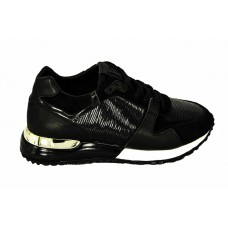 Женские брендовые кожаные кроссовки Louis Vuitton Black