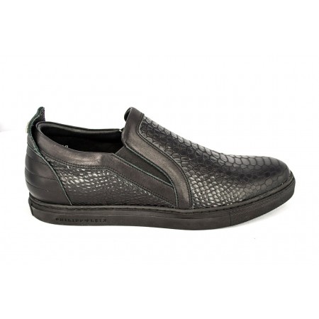 Эксклюзивная брендовая модель Мужские брендовые кожаные ботинки Philipp Plein Low черные