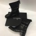 Эксклюзивная брендовая модель Женские осенние брендовые кожаные сапоги Chanel High Black X