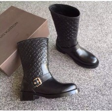 Женские брендовые черные сапоги Louis Vuitton