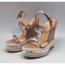 Женские кожаные розовые босоножки Christian Louboutin Pink