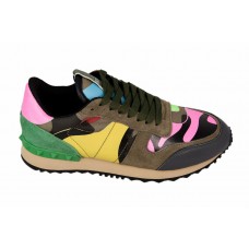 Женские летние кожаные кроссовки Valentino Garavani Rockstud