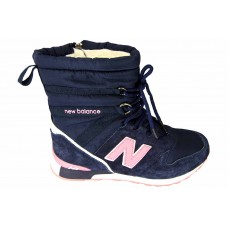 Женские зимние дутики New Balance Blue с мехом