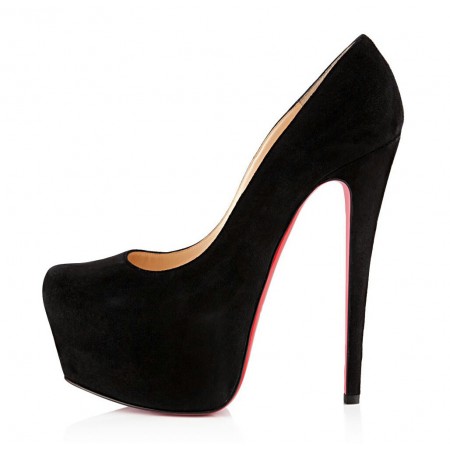Эксклюзивная брендовая модель Женские замшевые черные туфли Christian Louboutin Pigalle