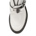 Эксклюзивная брендовая модель Женские летние лаковые ботинки Balenciaga белые с застежками 