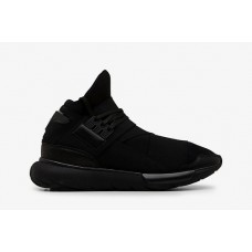 Мужские высокие чнрные кроссовки Adidas Yohji Yamamoto Qasa Racer Black High