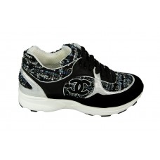 Женские брендовые кроссовки Chanel EX Sport текстиль