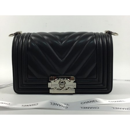 Эксклюзивная брендовая модель Женская сумка Chanel BlackSilver V 20 cm