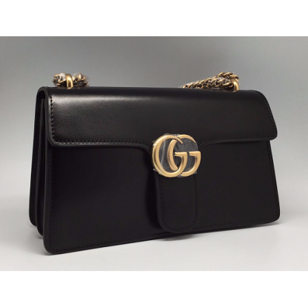 Эксклюзивная брендовая модель Женская сумка Gucci черная кожаная