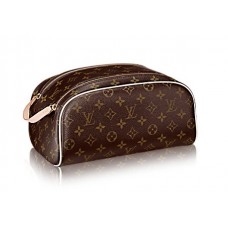Брендовая кожаная дорожная косметичка Louis Vuitton Monogram Broun